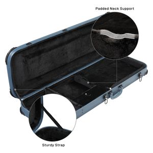 Estuche para Guitarra Eléctrica Estilo Blue Burning Fire 170, Funda Protectora Cuadrada de PU, Material de PC y PVC para Bajo, Compatible con Guitarras Eléctricas ST y TL - Product Image 6