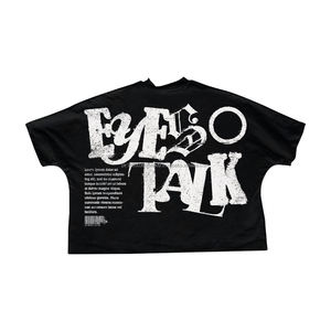 Camiseta personalizada para hombre con estampado de diamantes de imitación, de algodón grueso, estilo urbano, corte holgado, vintage, con lavado ácido y gráfico. - Product Image 5