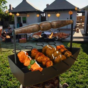 เตาบาร์บีคิวเหล็กคาร์บอนแบบพกพาปรับความสูงได้ ขนาดเล็กทันสมัย สำหรับงานปาร์ตี้บนเรือและงานอีเว้นท์ ใช้เชื้อเพลิงถ่าน - Product Image 2