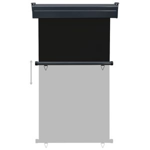 Toldo Lateral para Balcón de Acero Negro y Aluminio, 41.3 x 98.4 Pulgadas, Toldos Laterales de Poliéster - Product Image 5