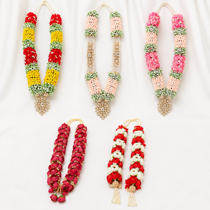 Handmade Floral Varmala South Indian <b>Wedding</b> Garland Artificial Rose Bridal Couple Mala Traditional Jaimala Decor <b>Set</b> for <b>Gifts</b> - Product Image 1