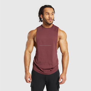 Camiseta sin mangas de gimnasio de algodón 100% personalizada para hombres, chalecos con sisas caídas, camiseta con patrón 3D, ropa de atletismo para entrenamiento, producto OEM al por mayor - Product Image 1