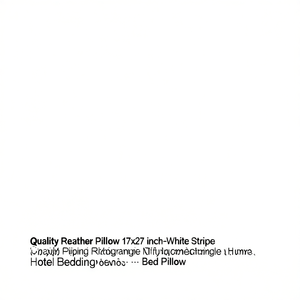 Oreiller en plumes de qualité 17x27 pouces - Rayures blanches avec passepoil, coussin rectangulaire pour la maison et l'hôtel - Product Image 1