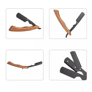 Old Fashioned Stainless Steel Folding <b>razor</b> Straight Barber Shaver Replaceable <b>Blades</b> <b>Single</b> Edge <b>razor</b> - Product Image 5