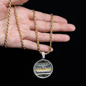 Colgante de Moneda de Plata de Ley 925 con Moissanita Iced Out, Medallón de la Última Cena, Joyería Religiosa, Collar de Diamantes de Moissanita Estilo Hip Hop - Product Image 1