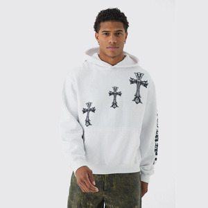 OEM Custom Thick Cotton Fleece Lined Oversized 100% Cotton Screen Printed Logo Winter Sports Casual Hoodies Men & Sweatshirt - Product Image 1