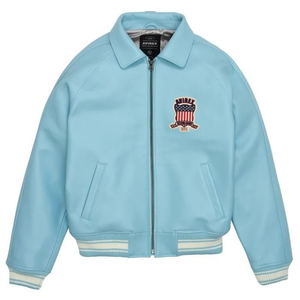 Chaqueta de Lona AVIREX para Hombre, Modelo ICON, Color Verde Azulado, Cuello Alto, Logotipo Frontal - Product Image 1