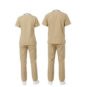 Vente en gros de tenues médicales de haute qualité pour médecins et infirmières, ensembles d'uniformes, logo personnalisé, pour hommes et femmes, en tissu uni, pour hôpital, chirurgie, tricoté - Product Image 2