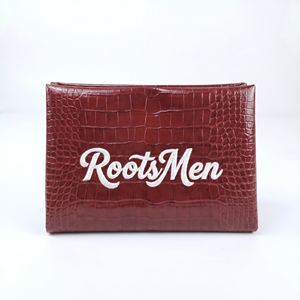 Rootsman Custom Wine Red Premium Ins-Style PU Leather <b>Makeup</b> Bag, Magnetic Closure, Lightweight Travel Cosmetic Pouch for Women - Product Image 5