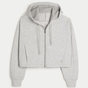<b>Womens</b> Cropped Zip Up Hoodie Wholesale Custom Logo <b>Lightweight</b> Cotton Gym Fitness Sports <b>Jacket</b> Manufacturer - Product Image 6
