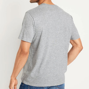 New Casual Blank Solid Front Customized Printing Mens Short Sleeve O-Neck Knitted T-Shirts 100% Cotton <b>Plain</b> Dyed Quick Dry - Product Image 3