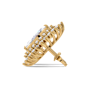 Boucles d'oreilles clous de luxe en or 18 carats jaune, blanc et rose, plaqué rhodium, avec diamants marquise double halo de 1,85 carat cultivés en laboratoire, à fermoir à vis, pour mariée - Product Image 2