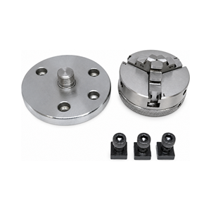 Table rotative horizontale et verticale de 80 mm à 4 emplacements avec mandrin auto-centrant à 3 mors de 65 mm, plaque arrière M14x1, écrous en T et boulons pour fraisage - Product Image 2