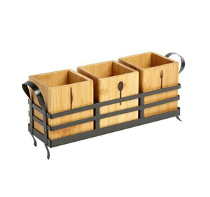 Handcrafted Wooden Serving Organizer <b>Caddy</b> with Refined Design for Hospitality Use - Product Image 1