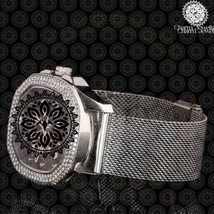 นาฬิกาข้อมือผู้ชาย Charm Luxury ตัวเรือนสแตนเลสสตีลขนาด 40 มม. ระบบกลไกอัตโนมัติ แสดงวันที่ ประดับเพชร สายแบบ Milanese กันน้ำได้ 10 บาร์ - Product Image 2