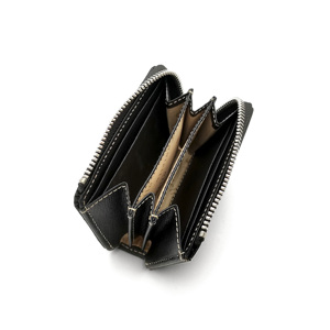 Estuche de lujo Castello de piel Saffiano con cremallera para tarjetas y documentos, poliéster, negro, marrón oscuro, gris - Product Image 5