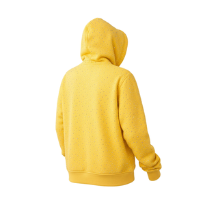 Sudadera con capucha unisex amarilla con cremallera y pedrería, 100% algodón polar, estilo oversize casual streetwear, bolsillo canguro, secado rápido, antiarrugas - Product Image 4