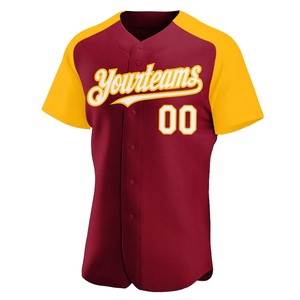 Camiseta de Béisbol Personalizada en Amarillo y Marrón para Hombre, Manga Corta, con Nombre del Equipo Impreso, Uniforme Transpirable de Poliéster, Corte Regular para Adultos - Product Image 2