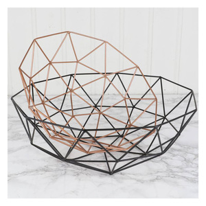 OEM Luxury Eco-Friendly <b>Foldable</b> Metal Fruit Basket Powder Coated Finish Circle for <b>Kitchen</b> Storage Dining <b>Table</b> Decoration - Product Image 1