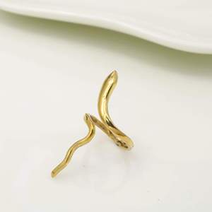 Snake Shape Gold Plated Brass <b>Ring</b> Bohemian Style Unisex Fashion Jewelry Daily Wear - Product Image 2
