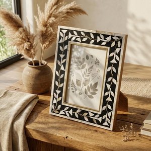 Good price <b>black</b> photo <b>frame</b> with mother of pearls inlay floral MOP pearlescent <b>frame</b> for family pictures - Product Image 5