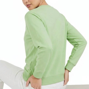เสื้อสเวตเชิ้ตคอกลมสีเขียวอ่อน ทรงปกติ ผ้าฝ้าย 100% เฟรนช์เทอร์รี่ ยูนิเซ็กส์ สวมใส่สบายๆ แบบสวมหัว คอโอ ทรงพอดีตัว สีพื้น สำหรับฤดูใบไม้ผลิ - Product Image 5