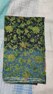 Sari de seda tradicional con dupatta y estampado floral para mujer, estilo informal de India y Pakistán, para todas las estaciones, corte holgado, largo hasta el suelo. - Product Image 3