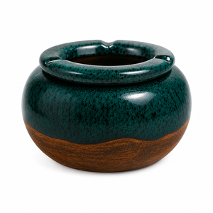 Classic <b>Portable</b> Round Ceramic Cigar <b>Ashtray</b> with Three Grooves Decorative Design for Home Cafe Restaurant - Product Image 1