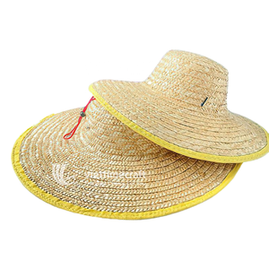 Sombrero de Paja para el Sol, Sombrero de Paja de Ala Ancha con Ribete Colorido y Correa Ajustable para la Barbilla, Sombrero de Playa para Verano, Jardinería y Agricultura - Product Image 1