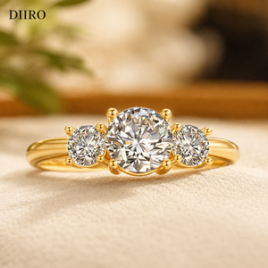 มินิ 7 มอยส์ซาไนต์เพชรแท้ ทอง 14K แหวนหมั้น แหวนแต่งงาน เครื่องประดับชั้นดีสำหรับผู้หญิง - Product Image 1