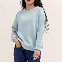 Nouvelle Arrivée 2026 – Sweat-shirt Col Rond Personnalisé pour Femme en Mélange de Coton Doux de Qualité Supérieure, Couleur Unie, Vente en Gros, Pull Décontracté – Direct Usine