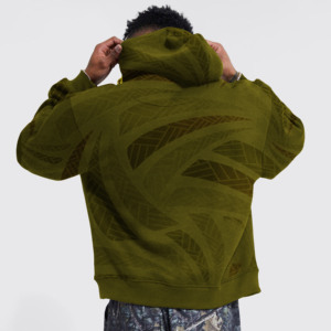 Sweat-shirt à capuche vert olive pour homme, coupe classique, style décontracté, vêtement d'hiver, tissu en molleton 100% coton, poche, écologique - Product Image 3
