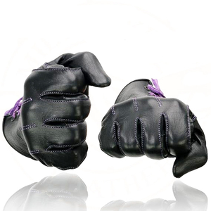 Gants de sport Samroz pour hommes en cuir véritable noir, tactiles, légers, pour l'extérieur - Product Image 3