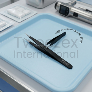 Pinzas para Pestañas de Acero Inoxidable de Primera Calidad, Marca Privada Profesional, Ligeras, Antiestáticas, con Puntas Puntiagudas de Precisión y Dentadas - Product Image 6