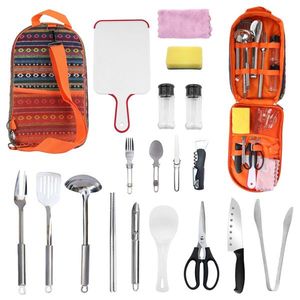 Kit di 19 Utensili da Cucina Portatili per Campeggio, Attrezzatura da Cucina per Picnic e Attività all'Aperto, per Falò e Barbecue - Product Image 6