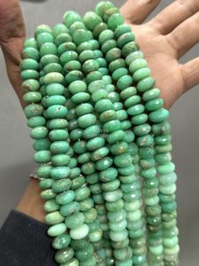 Perles facettées rondes en chrysoprase verte naturelle de 10-14 mm, grandes perles de pierres précieuses, brins de 14 pouces pour la fabrication de bijoux, prix de gros - Product Image 2