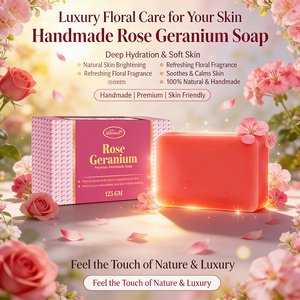 Handcrafted <b>Rose</b> Geranium <b>Soap</b> 125g Moisturizing Bath Bar Use for Soft Smooth and Healthy Looking Skin - Product Image 3