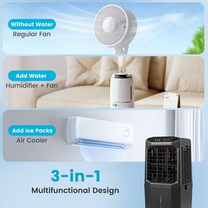 Raffrescatore d'Aria Evaporativo Portatile 1800 CFM, Uso Domestico, con Serbatoio d'Acqua Rimovibile da 7 Galloni, Spina AU/EU, Certificato ROHS - Product Image 6