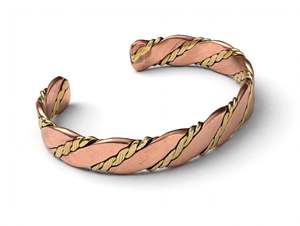 Brazalete de Cobre Trenzado, Brazalete Abierto Hecho a Mano con Logotipo Personalizado en Relieve, Joyería de Moda, Regalo - Product Image 3