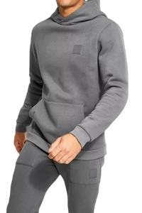 Survêtement à capuche 100% coton pour hommes, ensembles de pantalons de sport, logo personnalisé, coupe régulière pour le printemps, l'automne et l'hiver avec imprimés techniques - Product Image 3