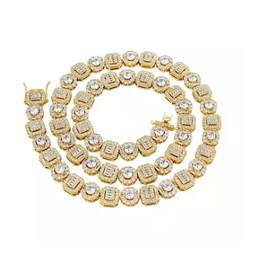 Chaîne de tennis en moissanite haute clarté, pendentif hip-hop bling, bijoux de mode unisexe, colliers et chaînes - Product Image 1