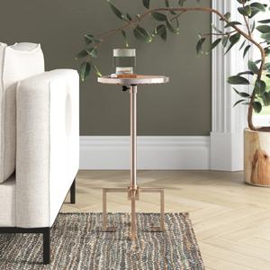 Elegante Mesa de Bebidas con Pedestal, Tapa Redonda y Base Esculpida Inspirada en Piedra, Diseño de Columna Delgada, Perfecta para Bares con Estilo - Product Image 6
