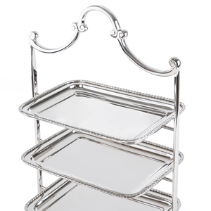 Three Tier Stainless Steel Cake Stand Rectangle Reusable Serving Tray Display Rack - Product Image 3