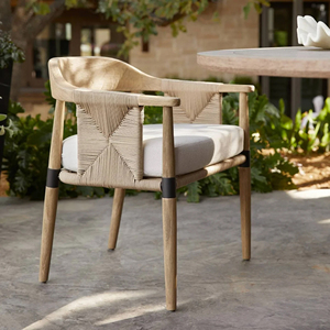 Chaise de jardin en teck massif avec corde, design naturel, durable, imperméable, pour extérieur - Becka - Product Image 4