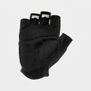 Gants de cyclisme mi-doigts antidérapants blancs en polyester respirant avec rembourrage et fermeture auto-agrippante unisexe pour l'été - Product Image 2