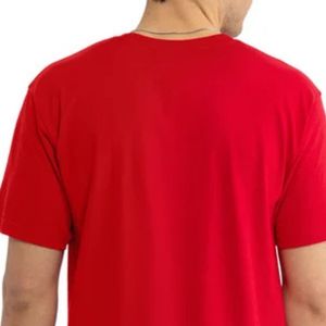 Camiseta Tubular Ideal para Hombre, Sensación Suave, Mezcla de Algodón, Cuello Redondo, Informal, para Fitness, Running, Uso Diario - Product Image 4