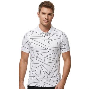 Men's <b>White</b> Geometric Print <b>Short</b> Sleeve for Shirt Casual Breathable Polyester Oxford Fabric Regular Fit Street Style Quick Dry - Product Image 1