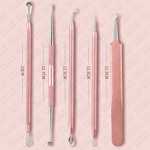 Kit de Herramientas para el Acné Facial de Acero Inoxidable Color Oro Rosa de Alta Calidad, 6 Piezas, Extractor de Puntos Negros, Limpiador de Poros, Diseño Personalizado - Product Image 3