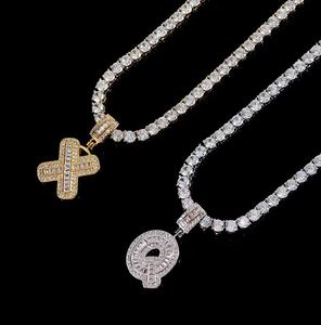 Personalized Initials Necklace for Men Iced Out Round Cut Moissanite Hip Hop Style 925 Silver Name Pendant Custom - Product Image 4
