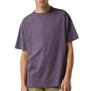 Top Mode Trend 2024 Custom Plus Size Heren Dik Katoenen Losse Pasvorm Drop Shoulder Puff Print T-Shirts Moq Op Maat Gemaakt In Bangladesh